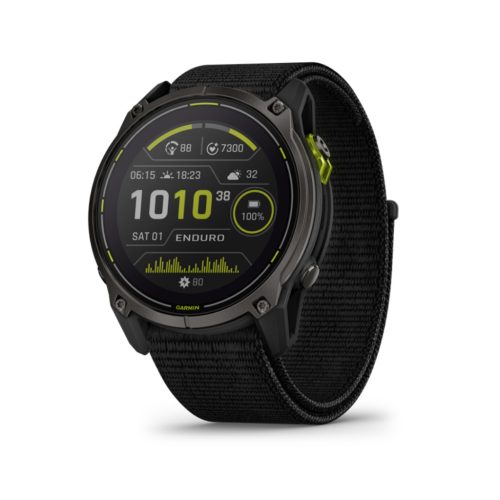 Garmin Enduro 3 Solar Sapphire, karbonszürke DLC Titánium fekete UltraFit nejlon szíjjal