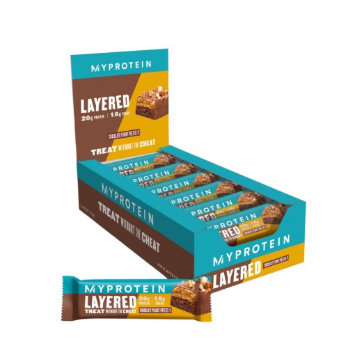 Myprotein Layered Protein Bar Fehérje szelet - csokoládés földimogyorós perec 12x60g