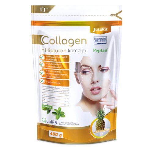 JutaVit Collagen +hialuron komplex italpor 400 g - ananász