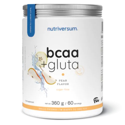 Nutriversum BCAA + Glutamin Sugar Free 360 g körte