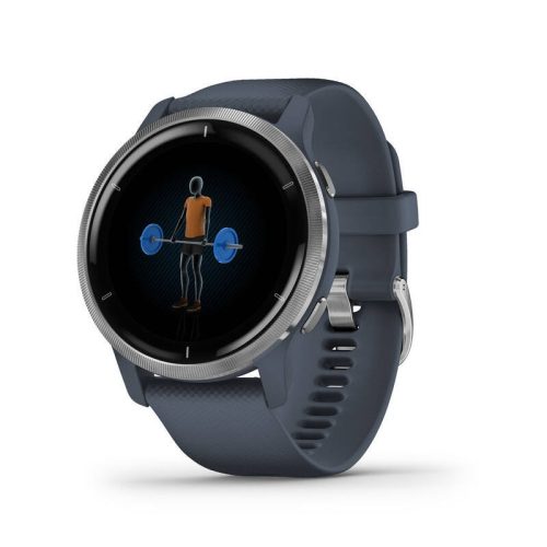 Garmin Venu 2 gránitkék , ezüst kerettel