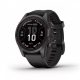 Garmin Fenix 7S Pro Sapphire Solar, szürke DLC titánium, fekete szilikon szíjjal