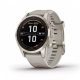 Garmin Fenix 7S Pro Sapphire Solar, krémarany, homokkő színű szilikon szíjjal