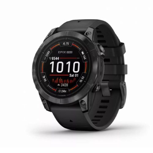 Garmin Fenix 7X Pro Solar, szürke, fekete szilikon szíjjal