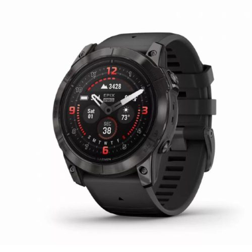 Garmin Epix Pro (Gen 2) Sapphire 51 mm, karbonszürke DLC, fekete szilikon szíjjal