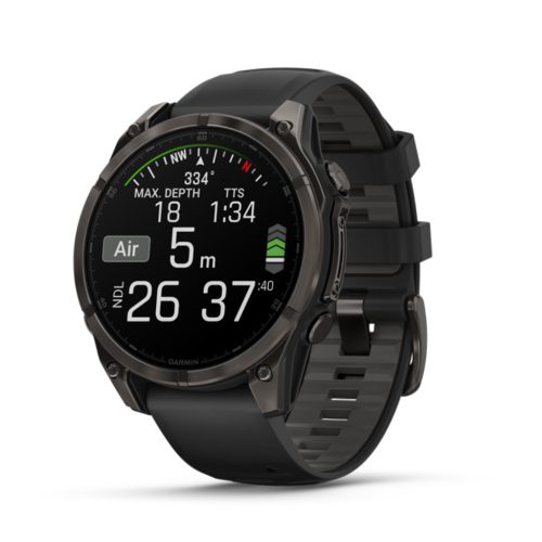 Garmin Fenix 8 47mm - Sapphire, karbonszürke DLC titanium, fekete/sötétszürke szilikon szíjjal (ED XD)