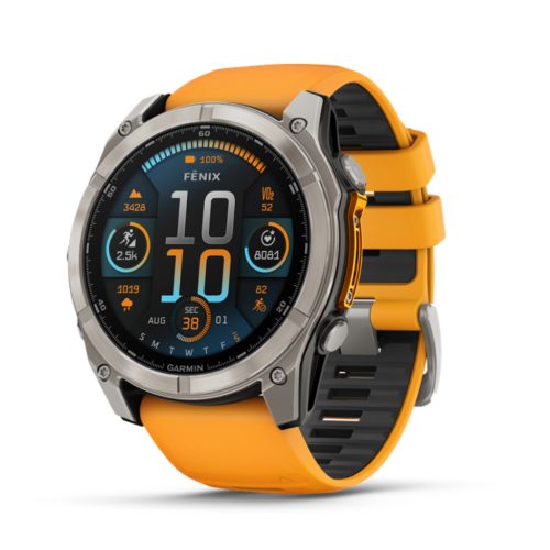 Garmin Fenix 8 51mm - Sapphire, titánium, narancs/grafit szilikon szíjjal (ED XD)