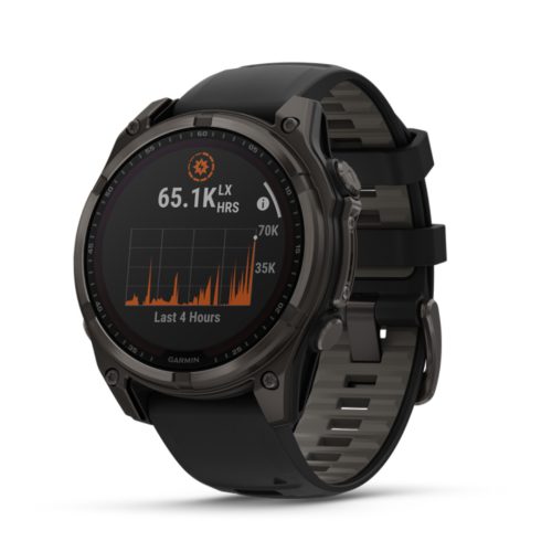 Garmin Fenix 8 47mm SOLAR - Sapphire, karbonszürke DLC titanium, fekete/sötétszürke szilikon szíjjal (ED XD)