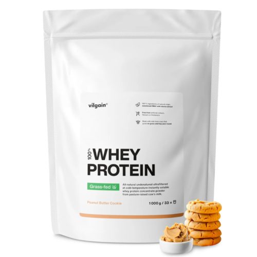 Vilgain Grass-Fed Whey Protein fehérje 1000 g Földimogyoró keksz