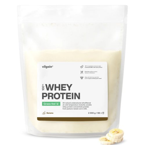 Vilgain Grass-Fed Whey Protein fehérje 2000 g Banán