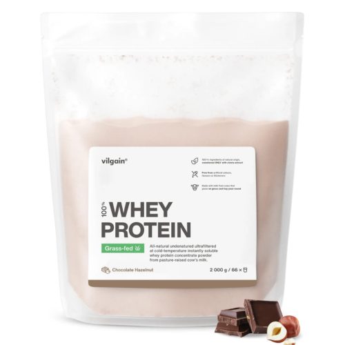 Vilgain Grass-Fed Whey Protein fehérje 2000 g Csokoládé mogyoró