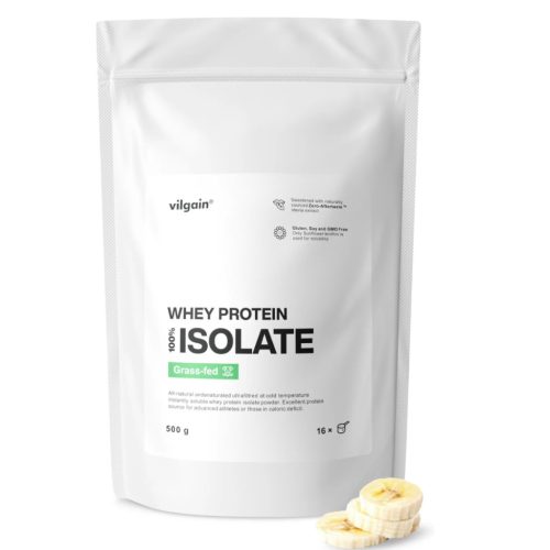 Vilgain Grass-Fed Whey Protein Isolate fehérje 500 g Banános shake