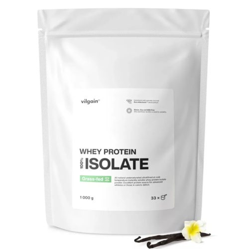 Vilgain Grass-Fed Whey Protein Isolate fehérje 1000 g Vanília