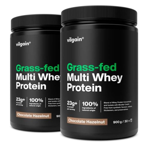 Vilgain Grass-Fed Multi Whey Protein fehérje 2x900 g Csokoládé mogyoró