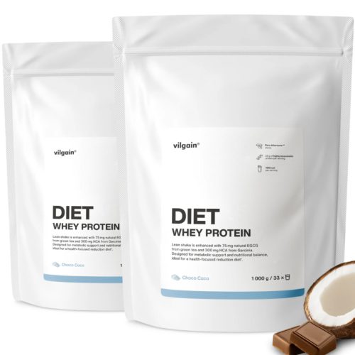 Vilgain Diet Whey Protein fehérje 2x1000 g Csokoládé kókusz