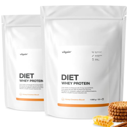 Vilgain Diet Whey Protein fehérje 2x1000 g Méz és fahéj