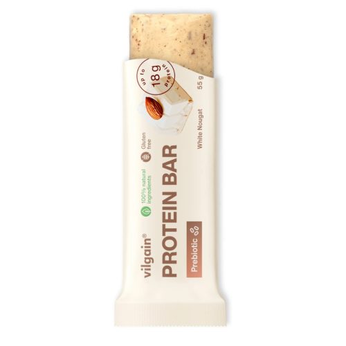 Vilgain Prebiotic Protein Bar fehérje szelet 55 g Fehér nugát