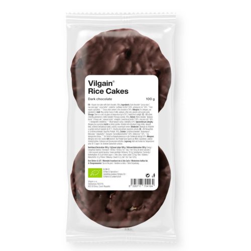 Vilgain Rice Cakes BIO puffasztott rízskenyér 100 g Étcsokoládé