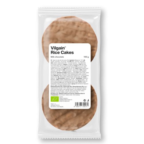 Vilgain Rice Cakes BIO puffasztott rízskenyér 100 g Tejcsokoládé