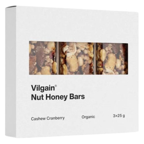 Vilgain BIO Nut Honey Bar - Kesudió - áfonya 3x25g