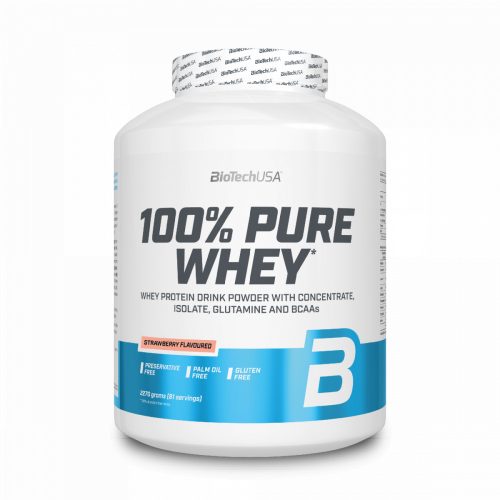 BioTech USA 100% Pure Whey tejsavó fehérjepor 2270 g Eper