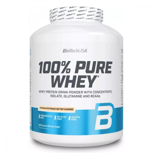 BioTech USA 100% Pure Whey tejsavó fehérjepor 2270 g Csokoládé-Mogyoróvaj